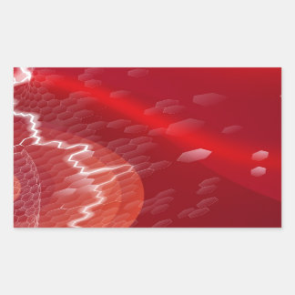 赤い六角形ビジネスの背景 長方形シール