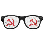 赤い共産主義のハンマーと鎌のシンボル レトロサングラス (正面)