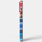 赤い円と緑の曲線がアクセントの幾何学的なストライプ Case-Mate iPhoneケース (裏面 / 左)