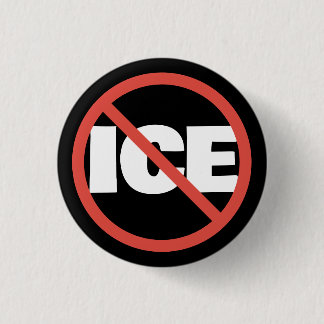 赤い円のトランプ反対ICE政治的意見 缶バッジ