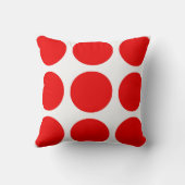 赤い円のパターンコラージュ クッション (裏面)