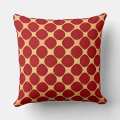 赤い円の幾何学的パターン クッション (裏面)