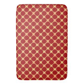 赤い円の幾何学的パターン バスマット (正面縦)