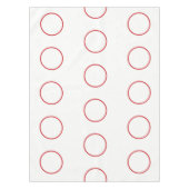 赤い円の白いテーブルクロス テーブルクロス (正面)