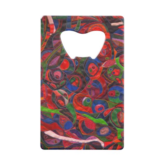 赤い円 クレジットカード栓抜き (正面)