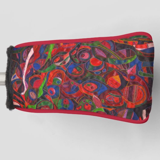 赤い円 ゴルフヘッドカバー (正面)