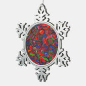 赤い円 スノーフレークピューターオーナメント (右)