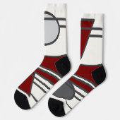 赤い円、三角形、および2つのブロック ソックス (左)