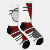 赤い円、三角形、および2つのブロック ソックス (右)