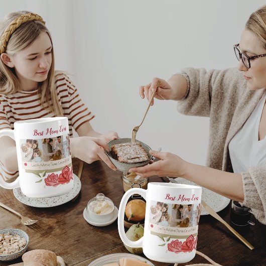 赤い写真のコラージュ最高のマー今まで幸せな母親の日 コーヒーマグカップ