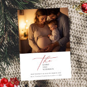 赤い写真の妊娠メリーのクリスマス シーズンカード