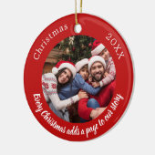 赤い写真の家族の物語の引用文クリスマス セラミックオーナメント (左)