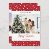 赤い写真の新しいホームアドレスホリデーカード シーズンカード (正面/裏面)
