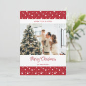 赤い写真の新しいホームアドレスホリデーカード シーズンカード (スタンド正面)