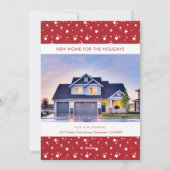 赤い写真の新しいホームアドレスホリデーカード シーズンカード (裏面)
