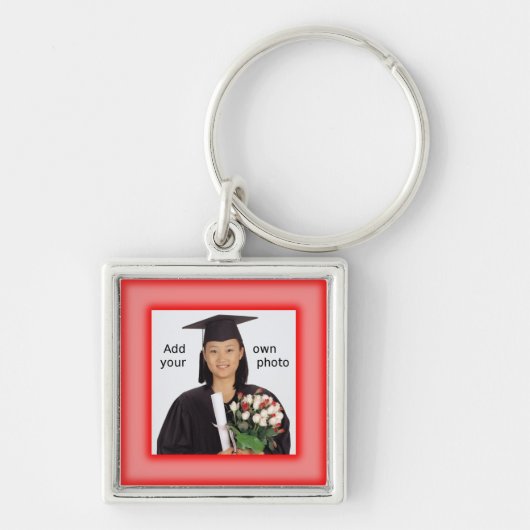 赤い写真の追加 キーホルダー (正面)
