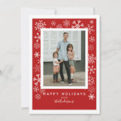 赤い写真の雪片独身の,クリスマス シーズンカード (正面)