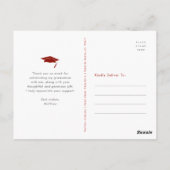 赤い写真はっきりしたタイポグラフィ感謝していユー ポストカード (裏面)