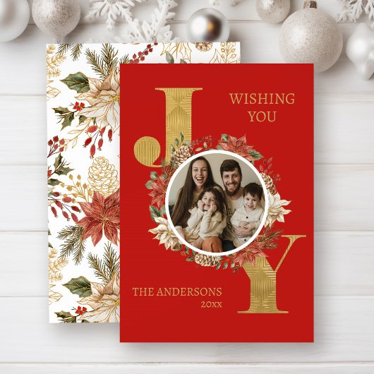 赤い写真エレガントのクリスマス シーズンカード