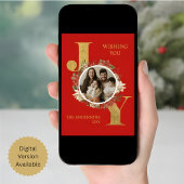 赤い写真エレガント折り畳みクリスマス シーズンカード