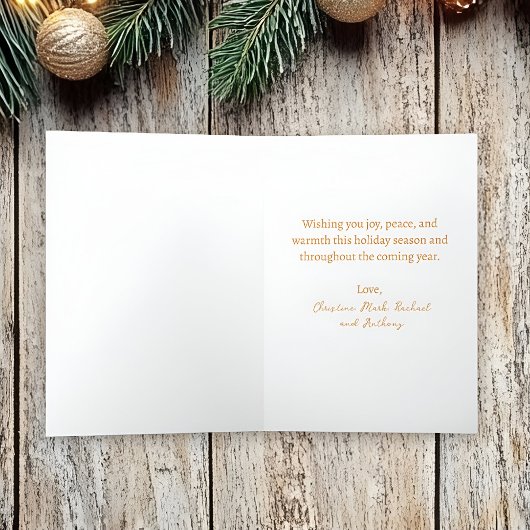 赤い写真エレガント折り畳みクリスマス シーズンカード