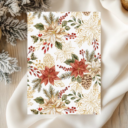 赤い写真エレガント折り畳みクリスマス シーズンカード