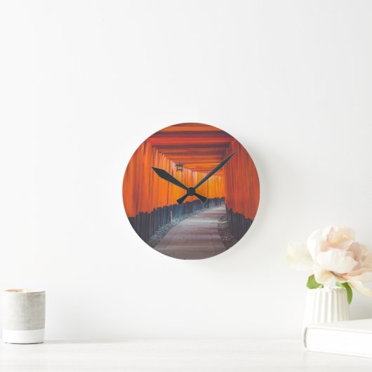 赤い写真カスタムのスタイリッシュ時計を作成素晴らしする ラウンド壁時計 (ホーム)