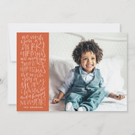 赤い写真カードでクリスマスを祝おう シーズンカード