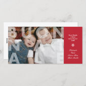 赤い写真カードの透明なBuon Natale シーズンカード (正面/裏面)