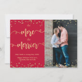 赤い写真クリスマス妊娠告知カード 案内状 (正面)