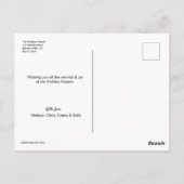 赤い写真パーソナライズされたコラージュのクリスマス ポストカード (裏面)