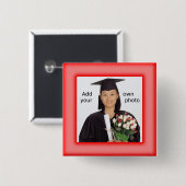 赤い写真ボタン 缶バッジ (正面&裏面)