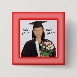 赤い写真ボタン 缶バッジ