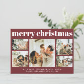 赤い写真モダンコラージクリスマスホリデーカード シーズンカード (スタンド正面)