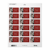 赤い写真ラベル ラベル (フルシート)