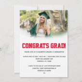 赤い写真台本卒業式招待状 招待状 (裏面)