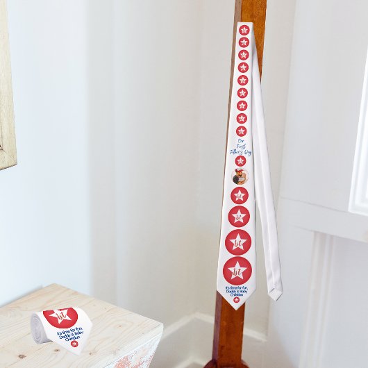 赤い写真新しい父のパターモダンン最初の父の日 ネクタイ