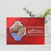 赤い写真記念日招待状 招待状 (スタンド正面)