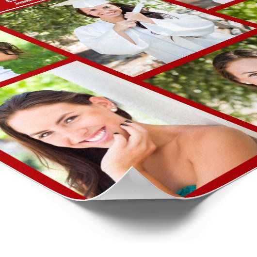 赤い写真集カスタム院卒業パーティー ポスター (角)