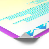 赤い冠の鶴と沈む太陽のポスター ポスター (角)