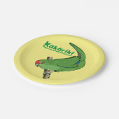 赤い冠を付けたインコ・カーリキ ペーパープレート (アングル)