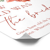 赤い冬どのように古い花嫁シャワーゲームサイン ポスター (角)