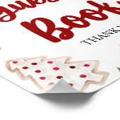 赤い冬のクリスマスゲストブックベビーシャワーサイン ポスター (角)