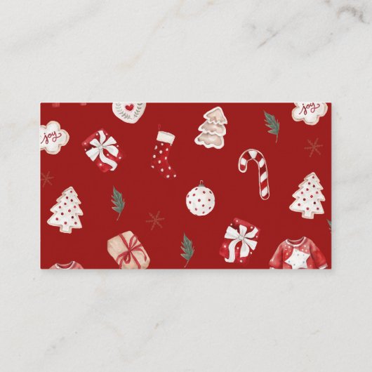 赤い冬のクリスマスベビーシャワーおむつラッフル エンクロージャーカード (裏面)