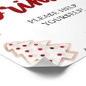 赤い冬のクリスマスベビーシャワー飲料の看板 ポスター (角)