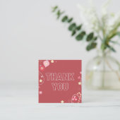 赤い冬のクリスマス オーナメント スター & スパークル 誠にありがとうございます スクエア名刺 (スタンド正面)