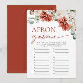 赤い冬のクリスマス ブライダルシャワーのエプロンゲーム 招待状 (正面/裏面)