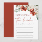 赤い冬のクリスマス 花嫁は何歳？ゲーム 招待状 (正面/裏面)