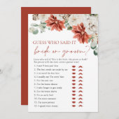 赤い冬の予想ゲーム 誰が言ったのか 花嫁 or 花婿ゲーム 招待状 (正面/裏面)