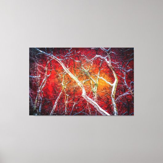 赤い冬の夜 キャンバスプリント (正面)